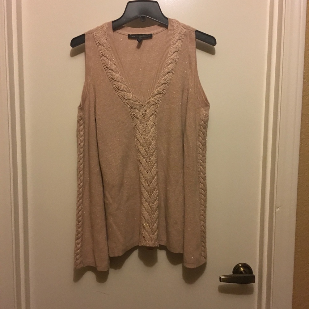 Beige Sleeveless Knit Top